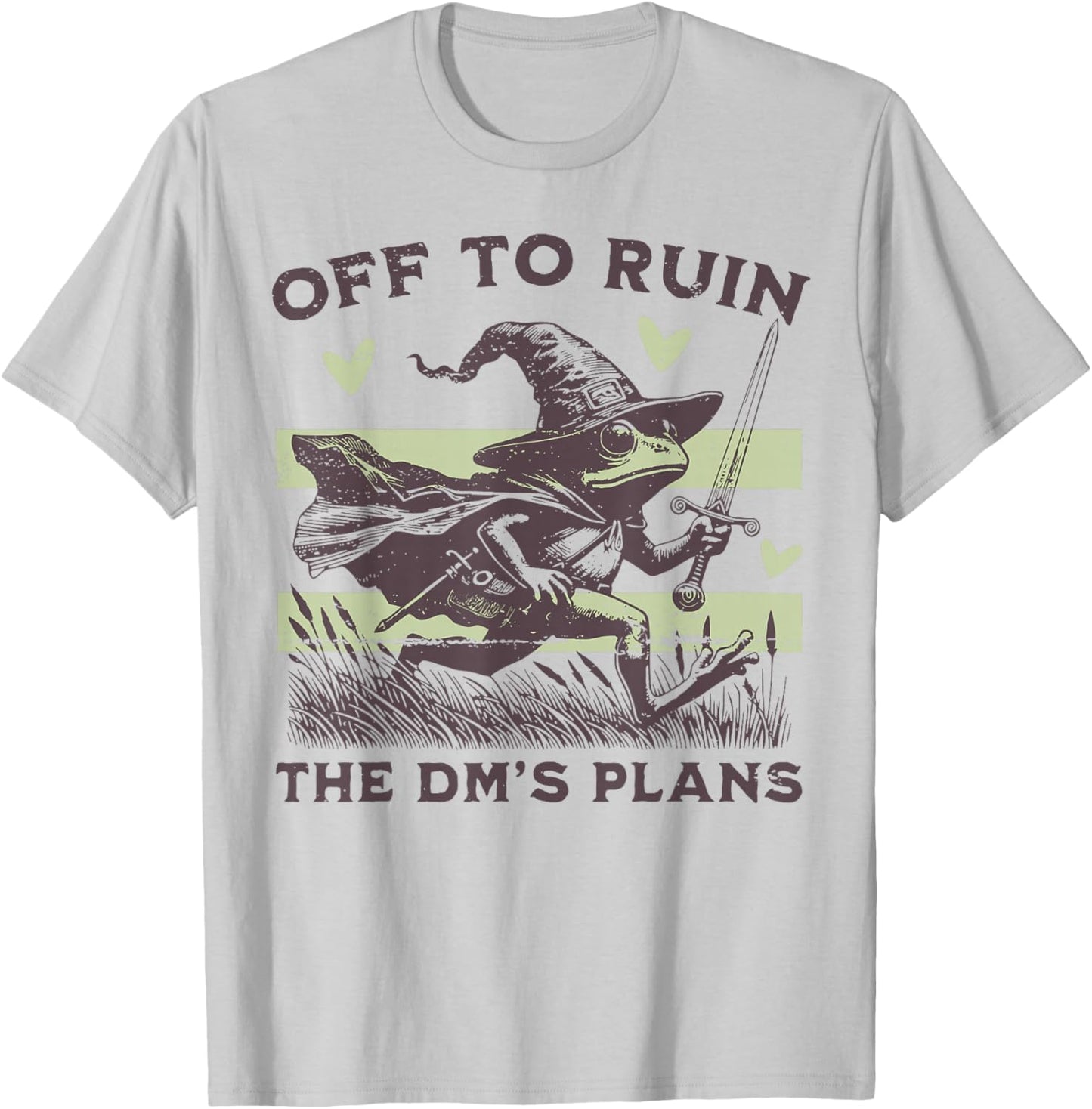 Off to Ruin The DM's Plans Funny Frog Witch T-Shirt - T-Shirt | Ash