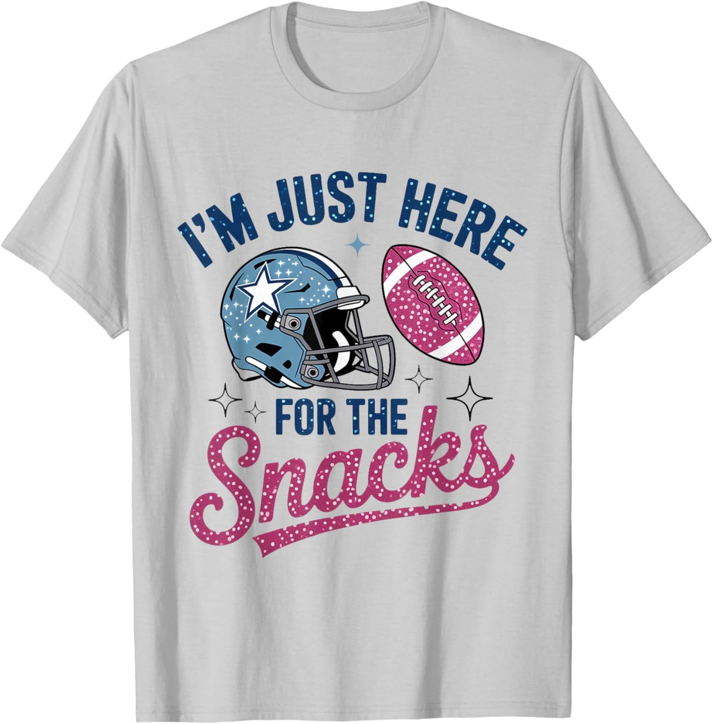 I'm Just Here for The Snacks Funny Football Game Day T-Shirt - T-Shirt | Ash