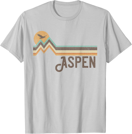 Aspen - Vintage Men Women 70s 80s Graphic Cool Nature T-Shirt - T-Shirt | Ash