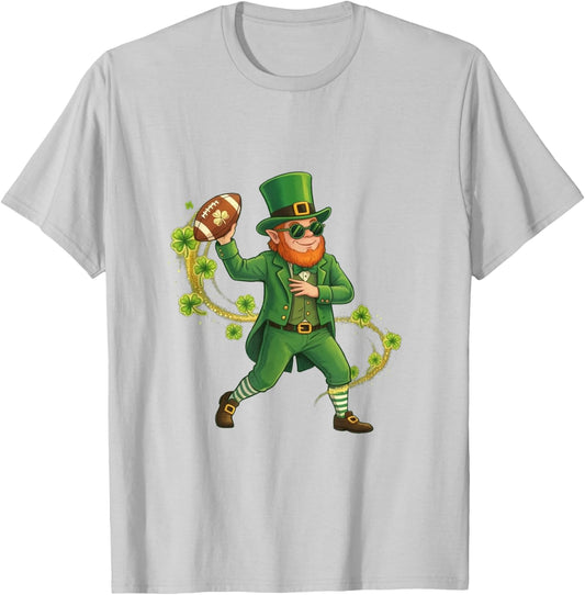 St Patricks Day Football Leprechaun Saint Patricks Day Boys T-Shirt - T-Shirt | Ash