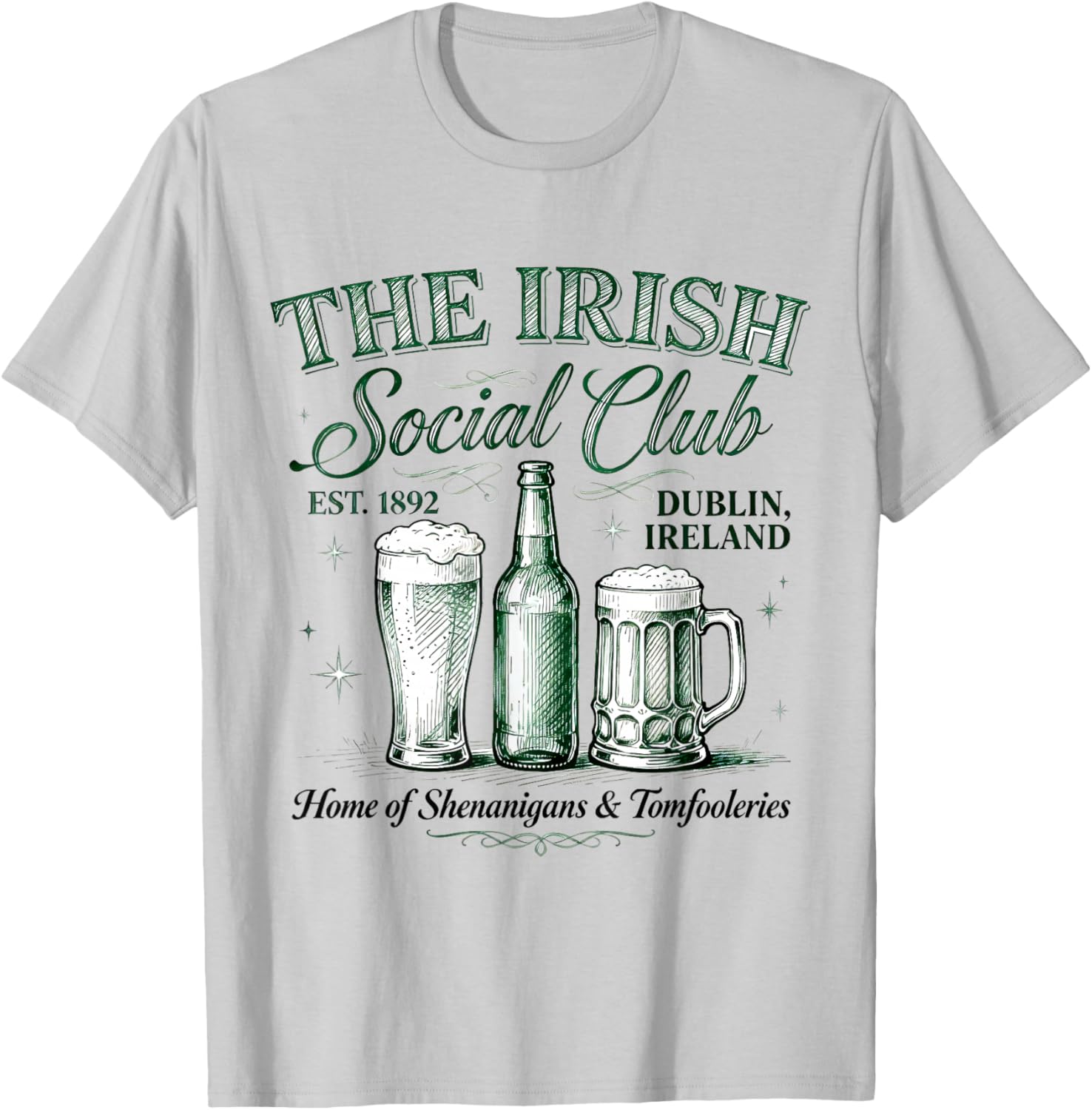 The Irish Social Club Vintage Drinking Team St Patrick's Day T-Shirt - T-Shirt | Ash