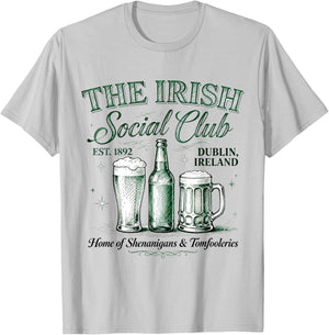 The Irish Social Club Vintage Drinking Team St Patrick's Day T-Shirt - T-Shirt | Ash