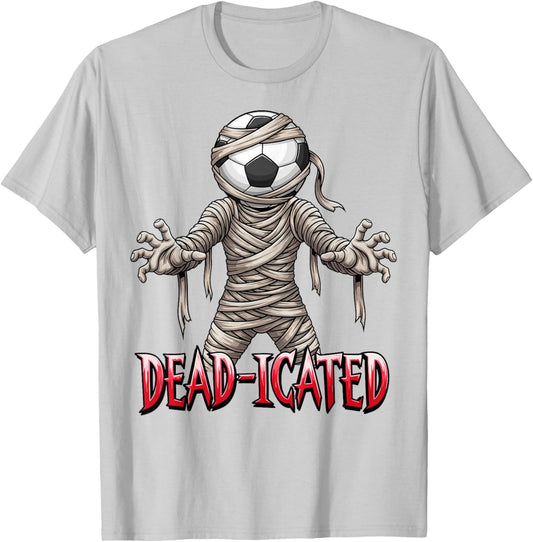 Zombie Mummy Soccer Player Scary Soccer Halloween Sports T-Shirt - T-Shirt | Ash
