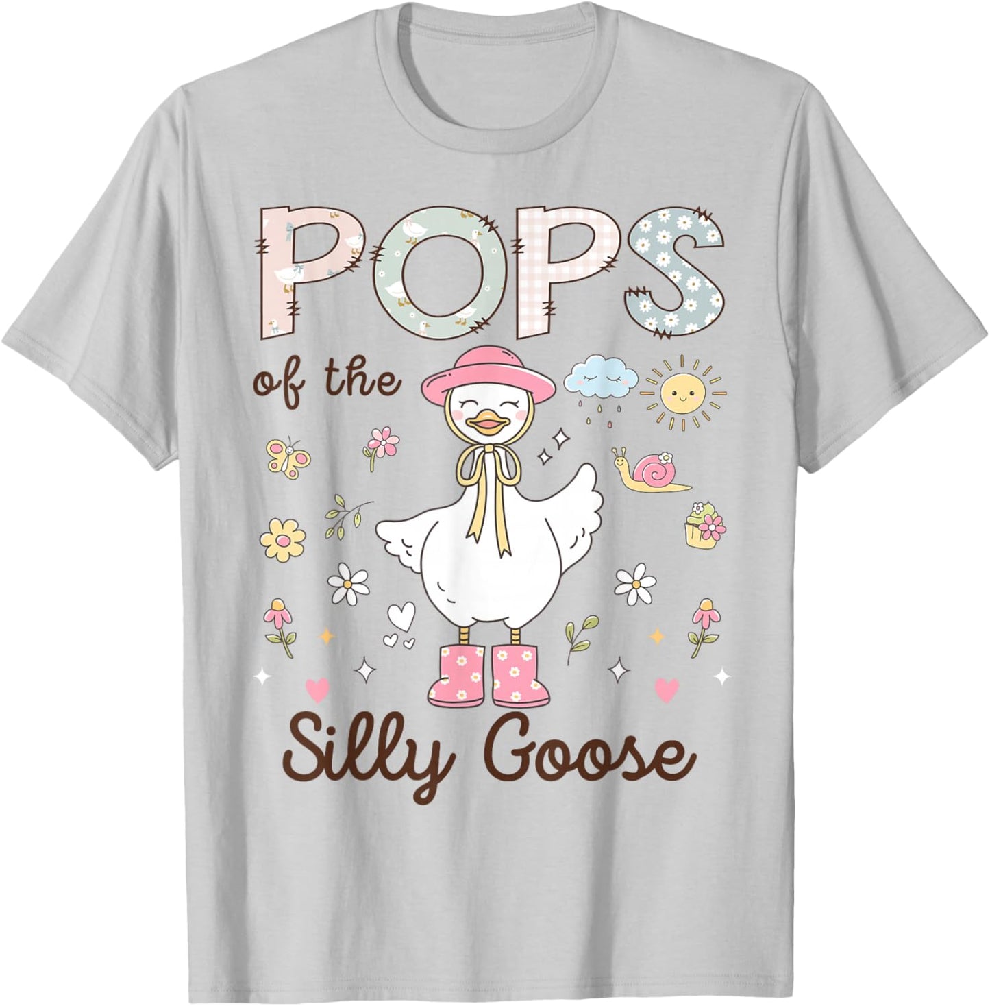 Pops of The Silly Goose First Birthday Girl Family T-Shirt - T-Shirt | Ash