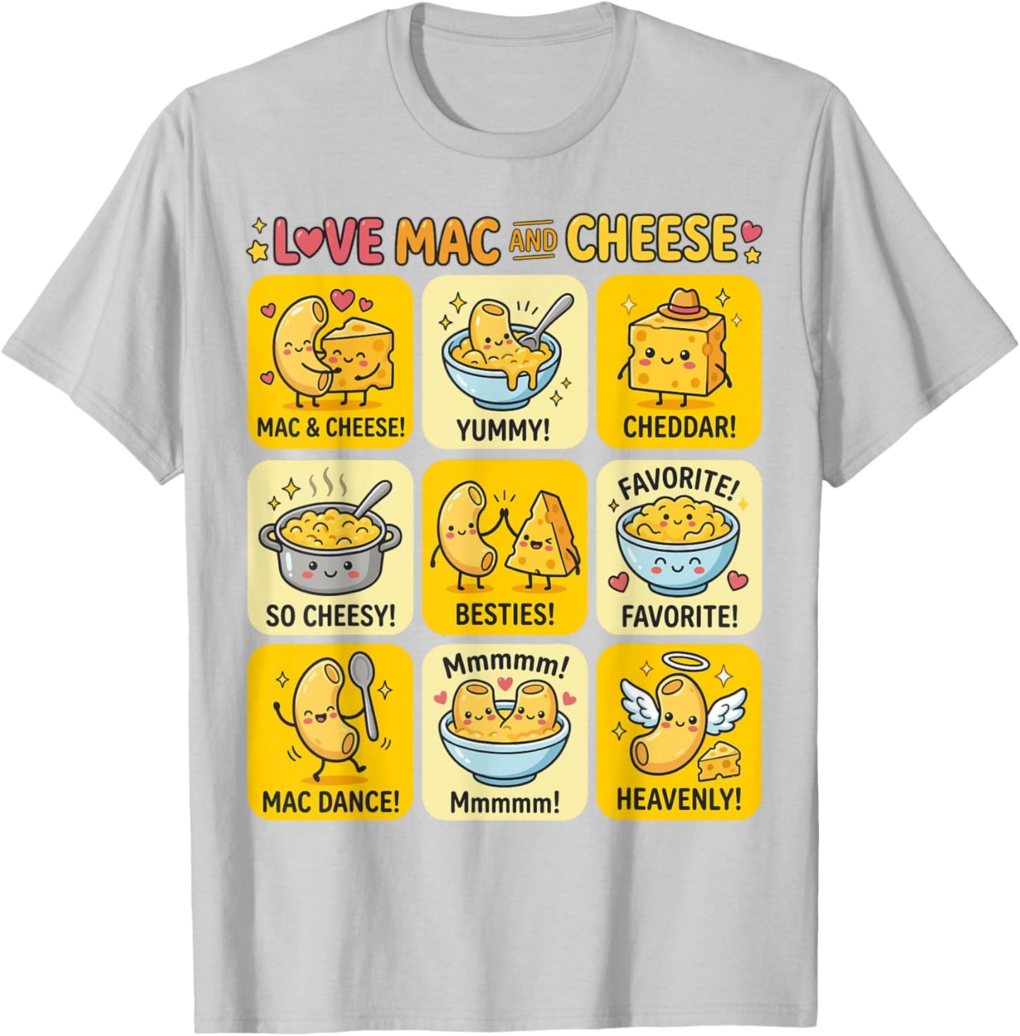 Cute Love Mac and Cheese Food Lover Toddler Girls Women T-Shirt - T-Shirt | Ash