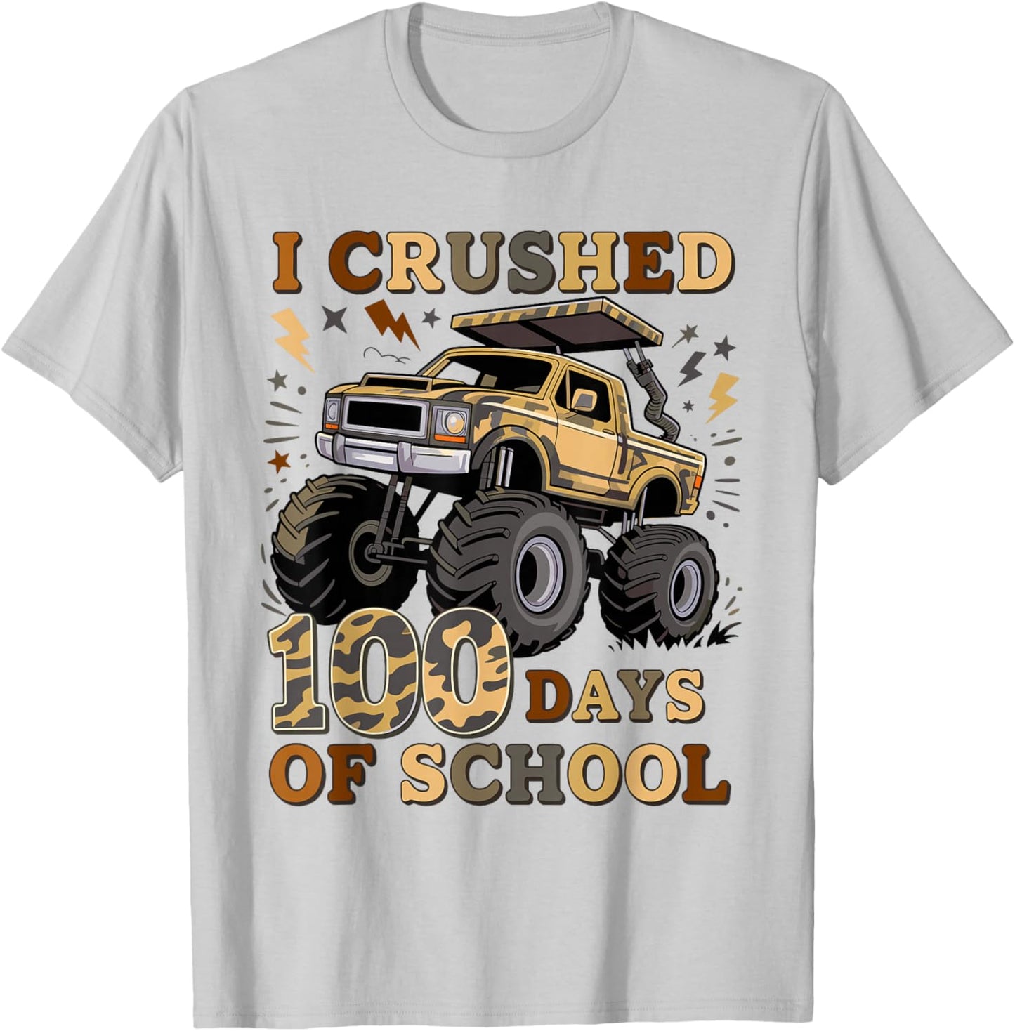 I Crushed 100 Days of School Boys Teacher Kids T-Shirt - T-Shirt | Ash