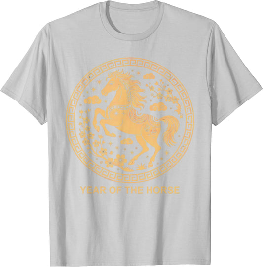 Chinese New Year 2026 Horse Red Lunar New Year of The Horse T-Shirt - T-Shirt | Ash