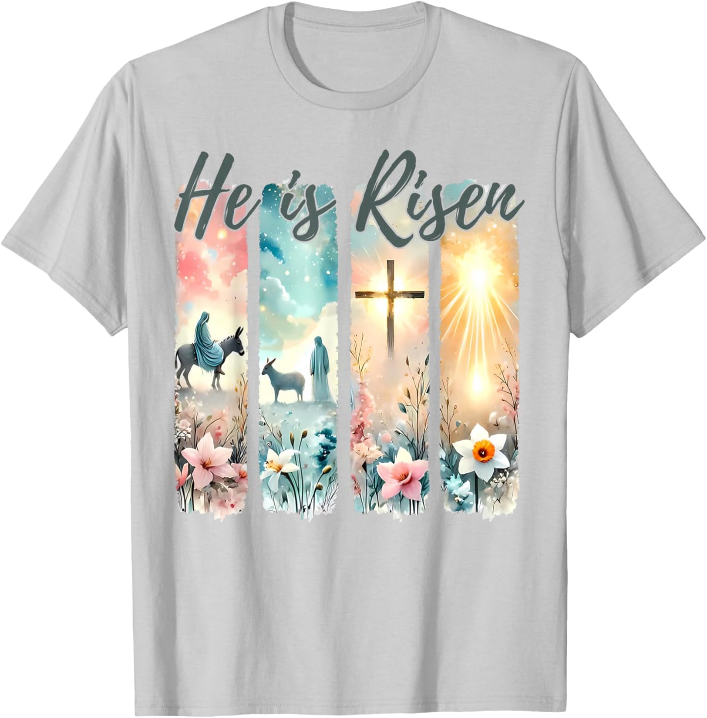 Faith Hope Love Christian Jesus Cross Resurrection Sunday. T-Shirt - T-Shirt | Ash