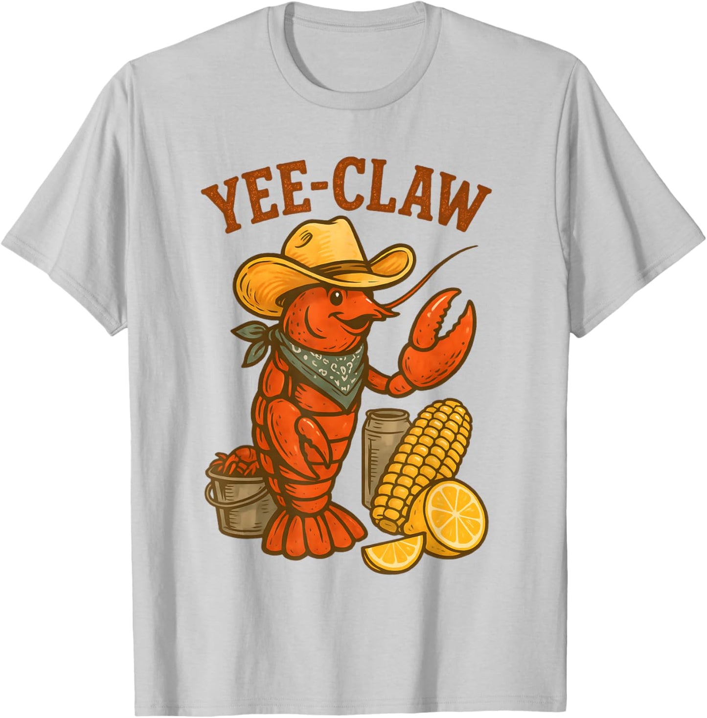 Yee Claw Funny Crawfish Cajun Seafood Party Boys Kids Men T-Shirt - T-Shirt | Ash