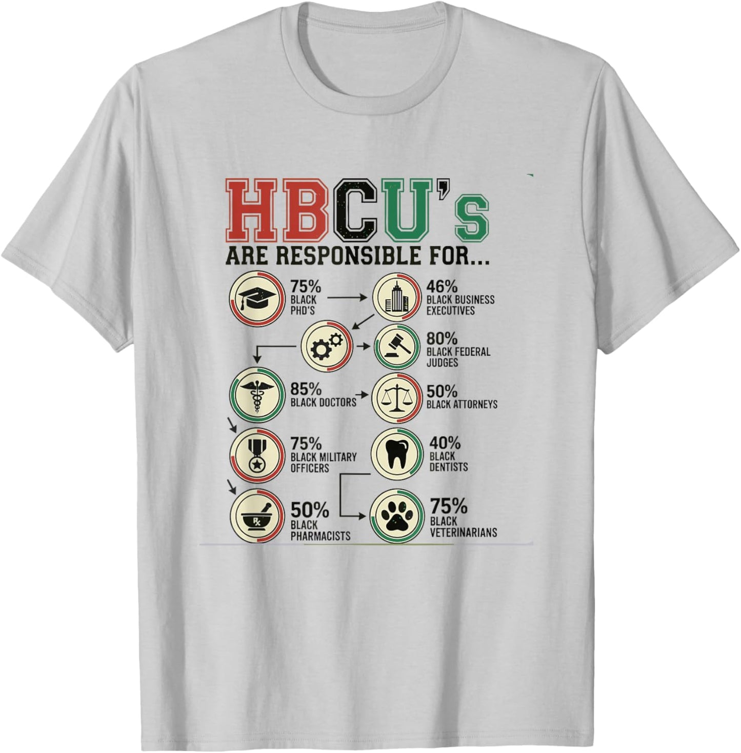 HBCU's Responsible for Black Excellence Alumni Students T-Shirt - T-Shirt | Ash