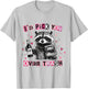 I'd Pick You Over Trash Retro Raccoon Bookish Cute Valentine T-Shirt - T-Shirt | Ash