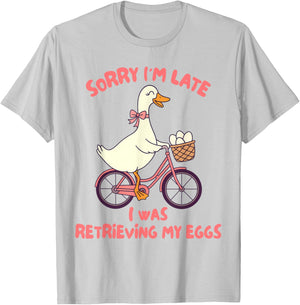 IVF Mom Infertility Sorry I'm Late I was Retrieving My Eggs T-Shirt - T-Shirt | Ash