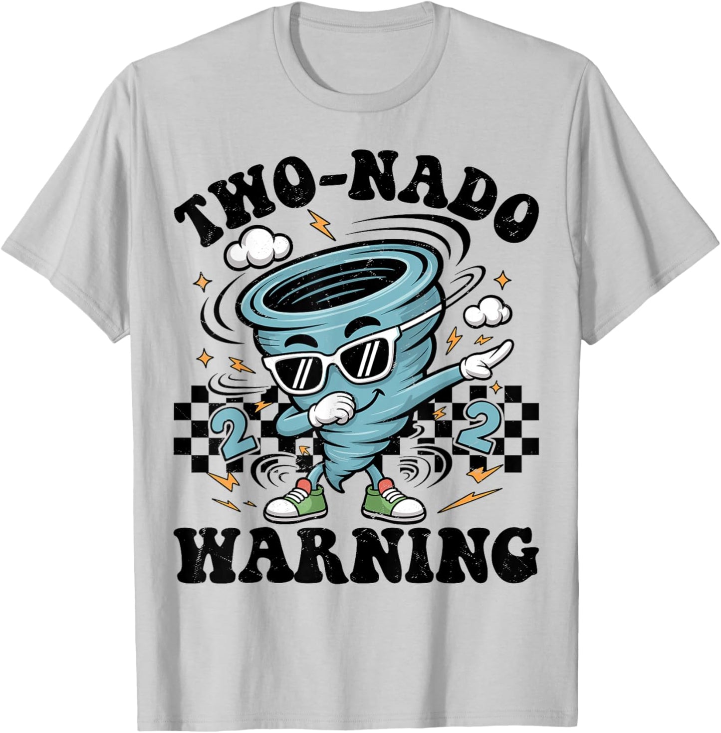 Two Nado Warning Tornado 2nd Birthday 2 Year Old Boys Kids T-Shirt - T-Shirt | Ash