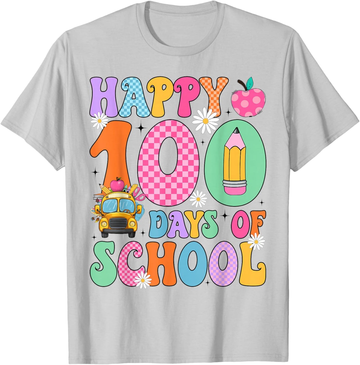 100 Days of School Students Teachers 100th Day of School T-Shirt - T-Shirt | Ash