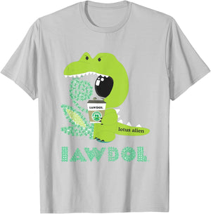 Lotus Alien Made with IAWDOL Logos b & w T-Shirt - T-Shirt | Ash