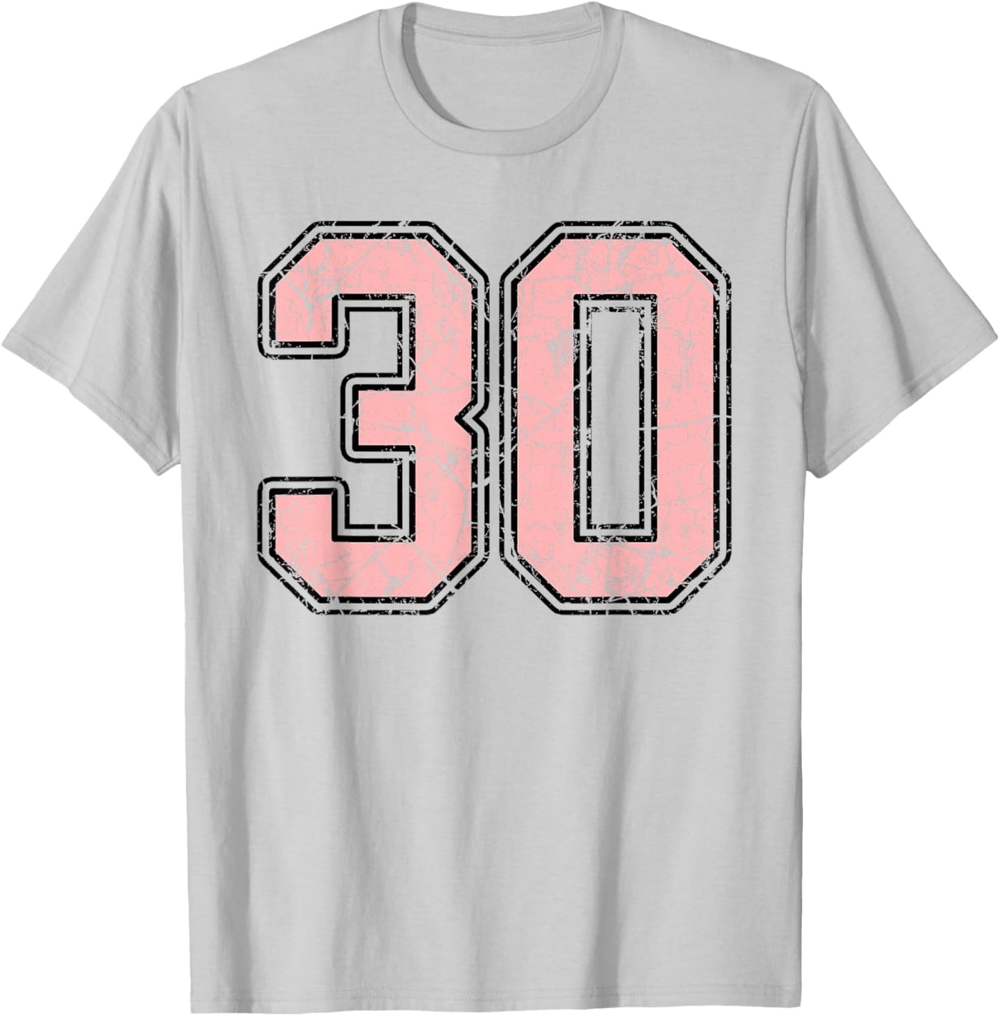 Pink and Black Number 30 Jersey Player Uniform #30 Fan T-Shirt - T-Shirt | Ash