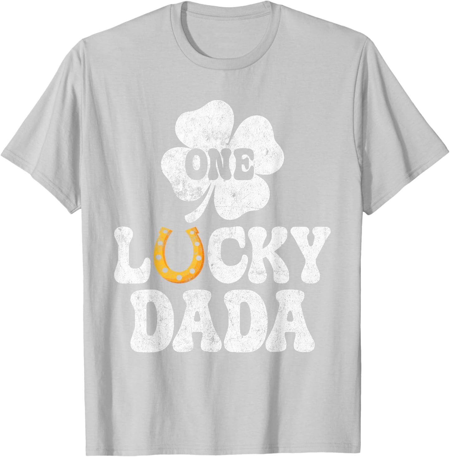 Matching Family Funny One Lucky Dada St. Patrick’s Day T-Shirt - T-Shirt | Ash