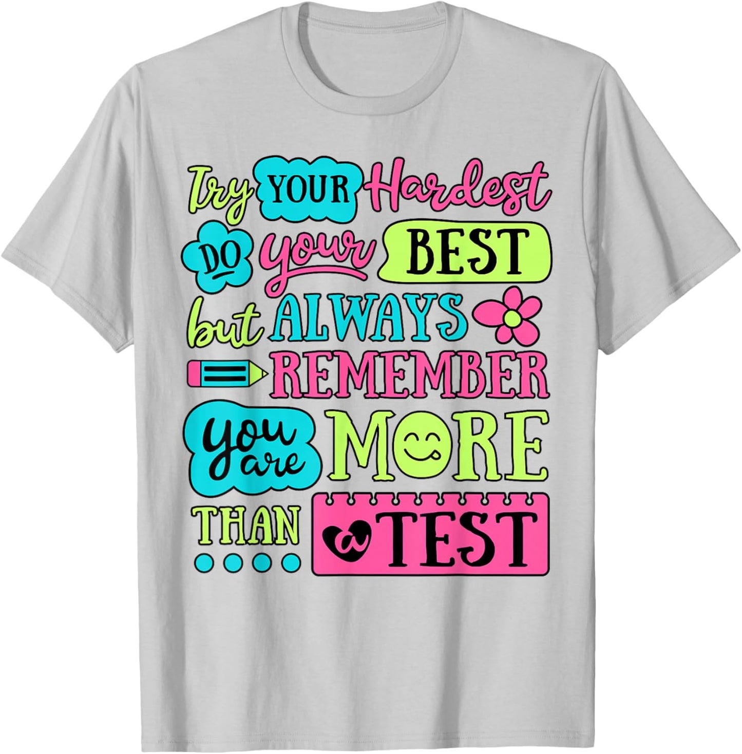 You are More Than A Test Teacher Student Testing Day Groovy T-Shirt - T-Shirt | Ash