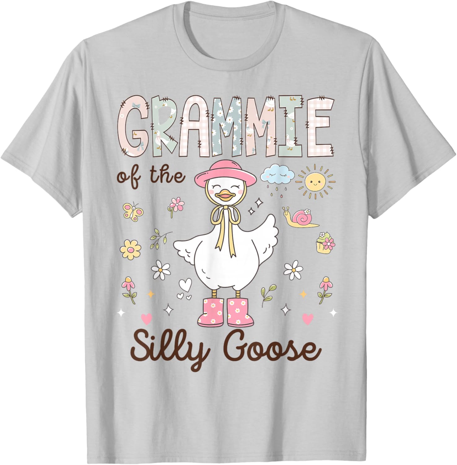 Grammie of The Silly Goose First Birthday Girl Family T-Shirt - T-Shirt | Ash