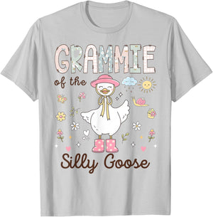 Grammie of The Silly Goose First Birthday Girl Family T-Shirt - T-Shirt | Ash