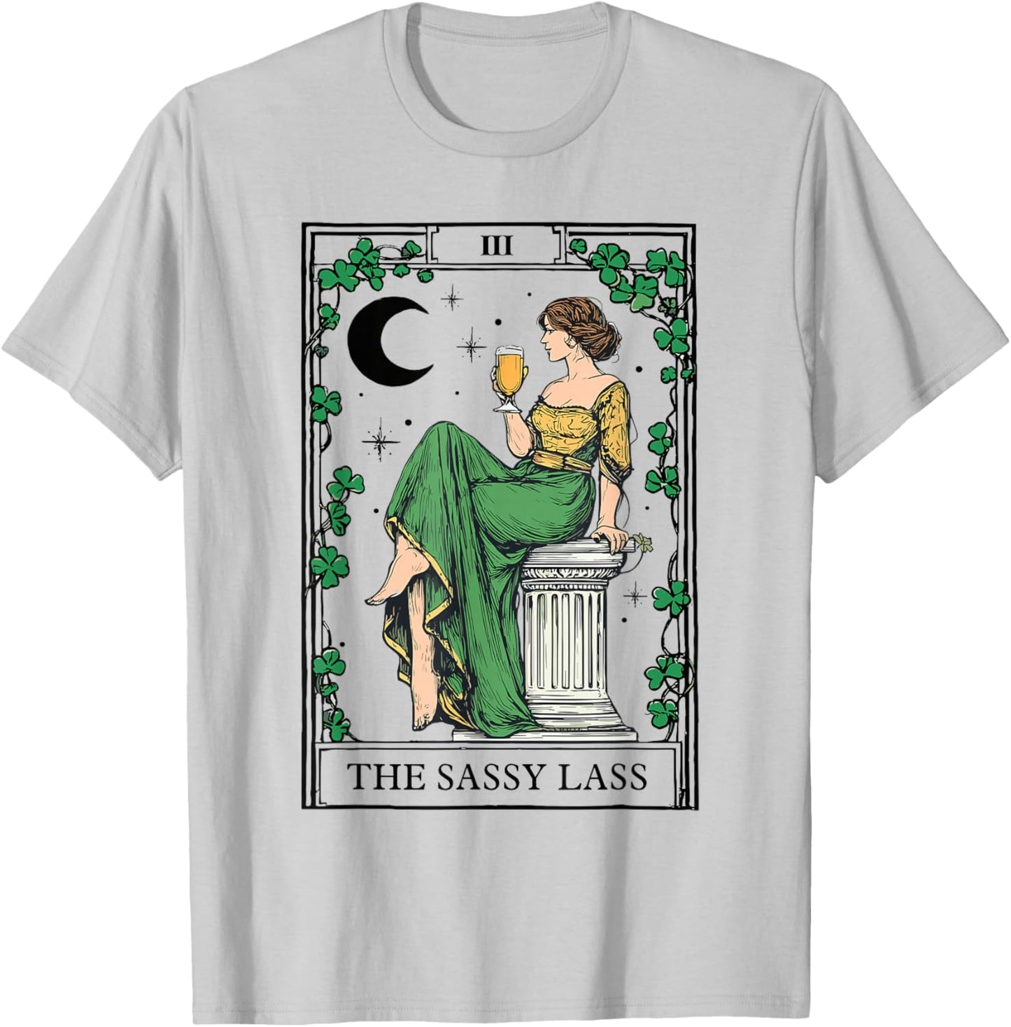 The Sassy Lass St Patrick’s Day Irish Tarot Card T-Shirt - T-Shirt | Ash