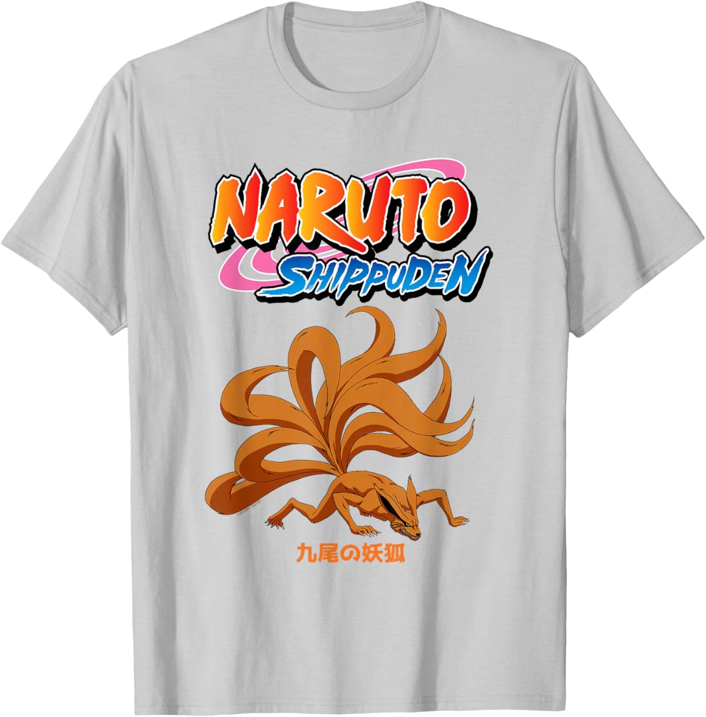 Naruto Shippuden Kurama Nine-Tails with Show Logo Anime T-Shirt - T-Shirt | Ash