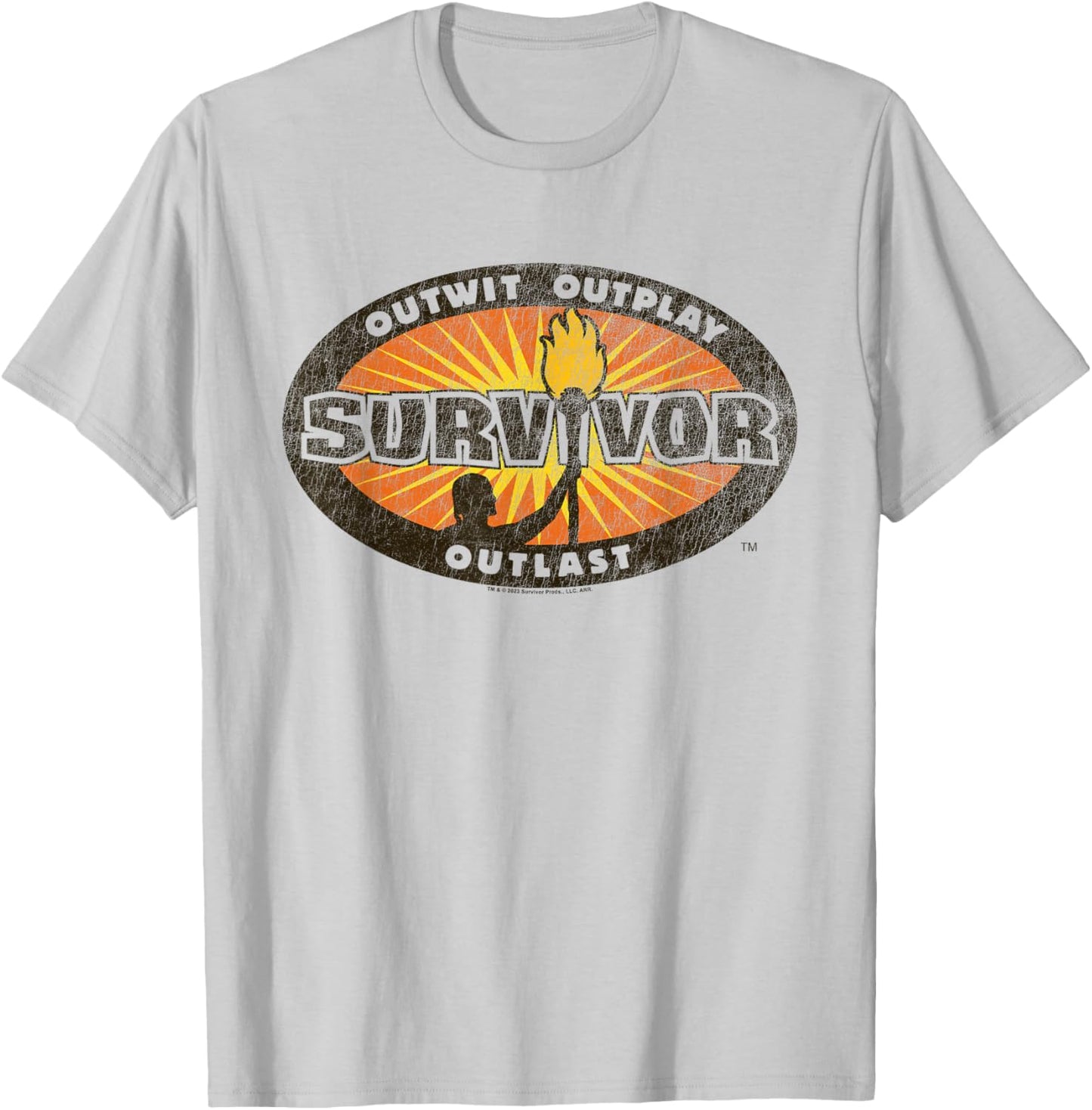 Survivor Vintage Distressed Logo Competition Reality TV T-Shirt - T-Shirt | Ash