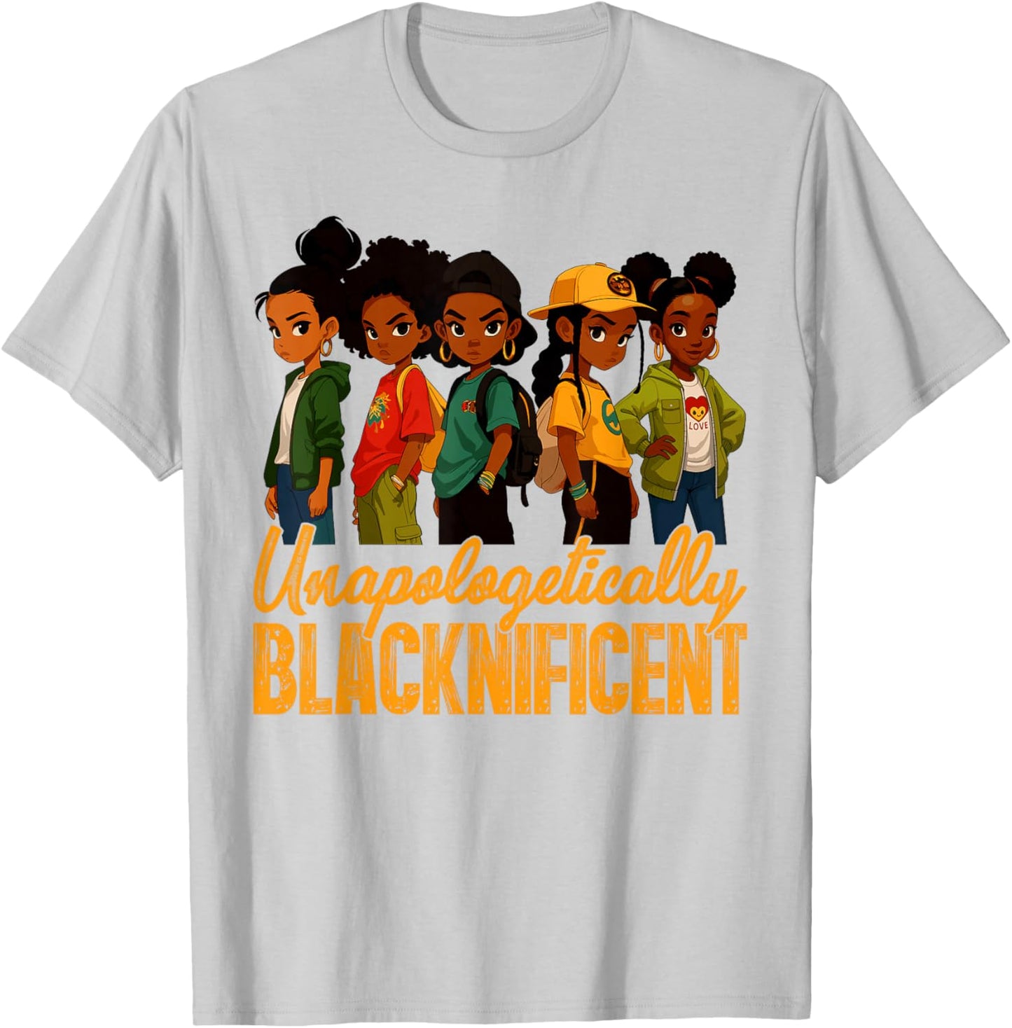 Unapologetically Blacknificent Black History Month Afro Girl T-Shirt - T-Shirt | Ash