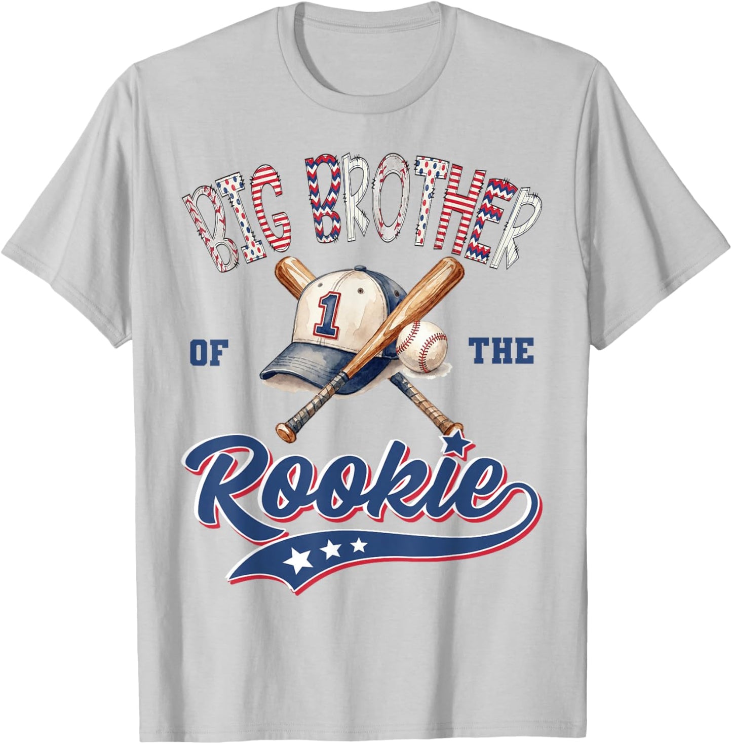 Big Brother Rookie of The Year 1st Birthday Boy Baseball T-Shirt - T-Shirt | Ash