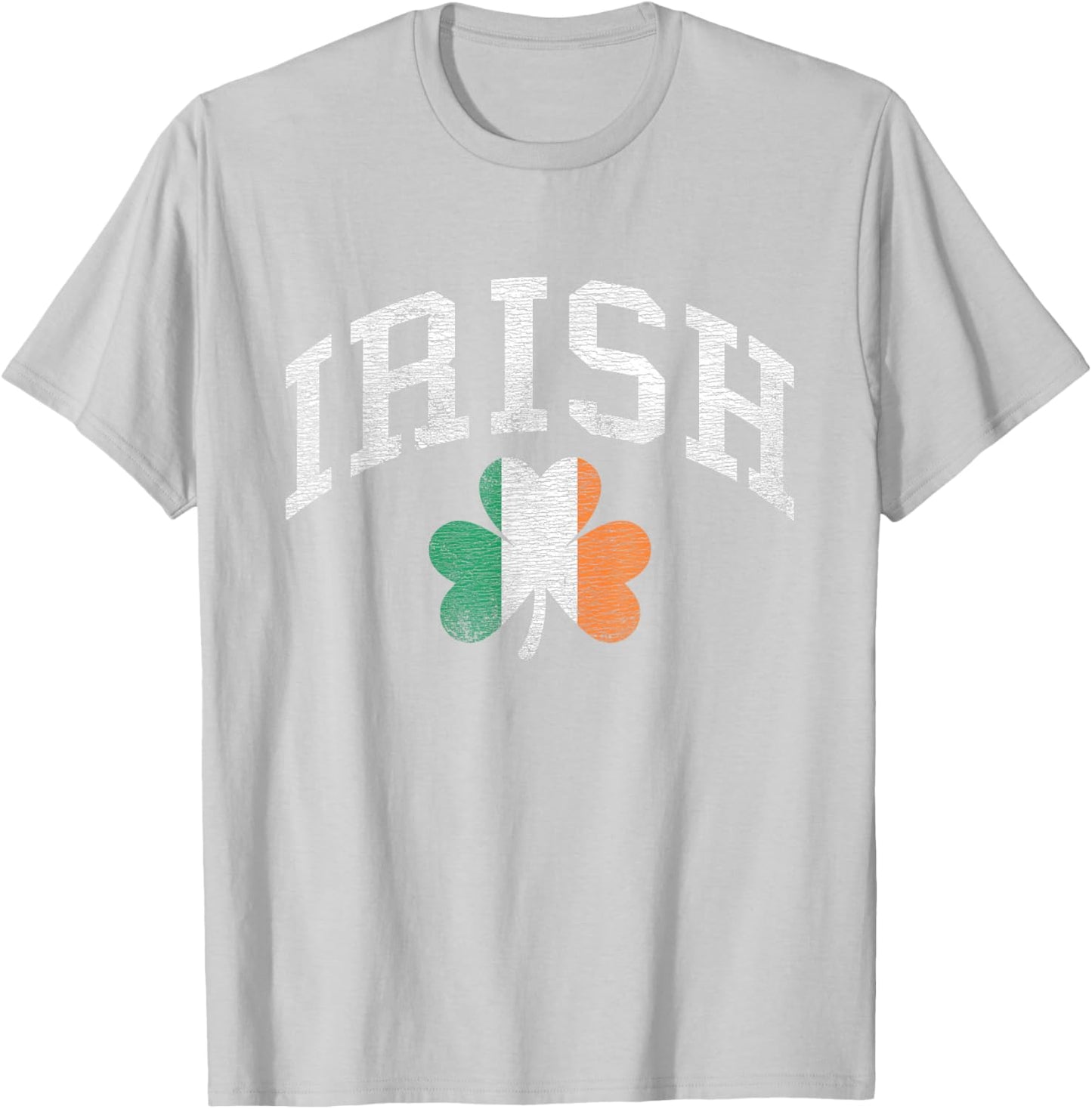 Irish Flag of Ireland Shamrock Distressed T-Shirt - T-Shirt | Ash