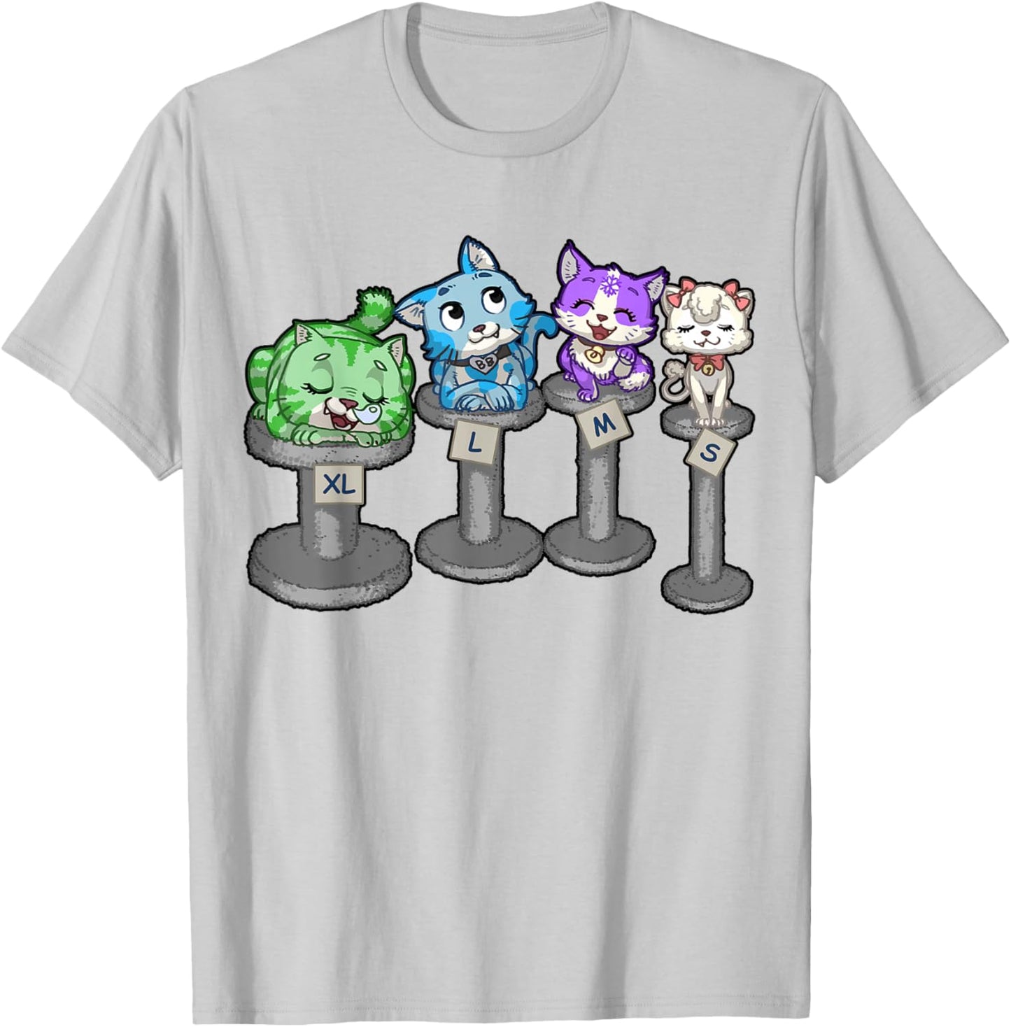cat Cats Kitty Kitties Kitten Cute Adorable T-Shirt - T-Shirt | Ash