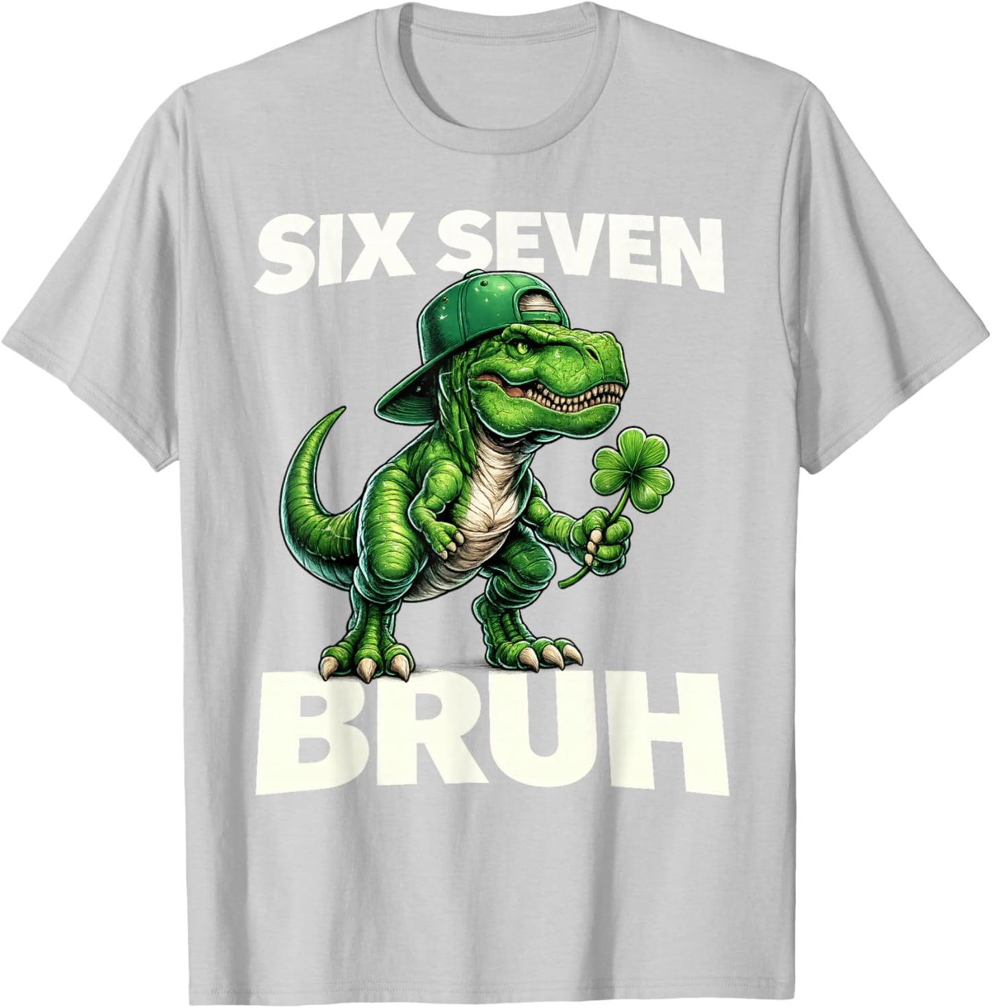Boys st Patricks Day 67 Trex Dab Six Seven Bruh Kids Youth T-Shirt - T-Shirt | Ash