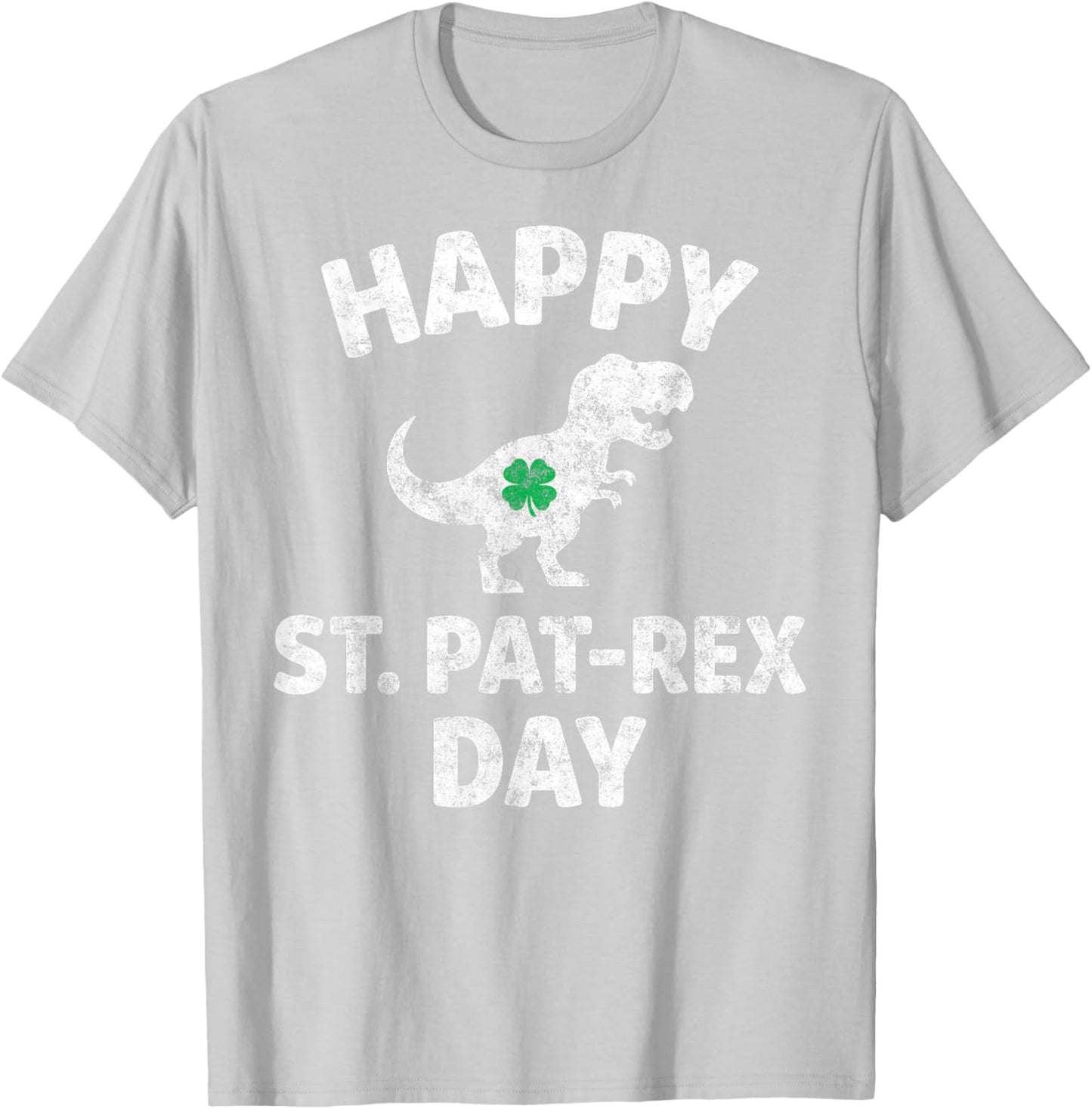 St.Patrick's T-Rex Dinosaur Shamrock Happy St. Pat-Rex Day T-Shirt - T-Shirt | Ash