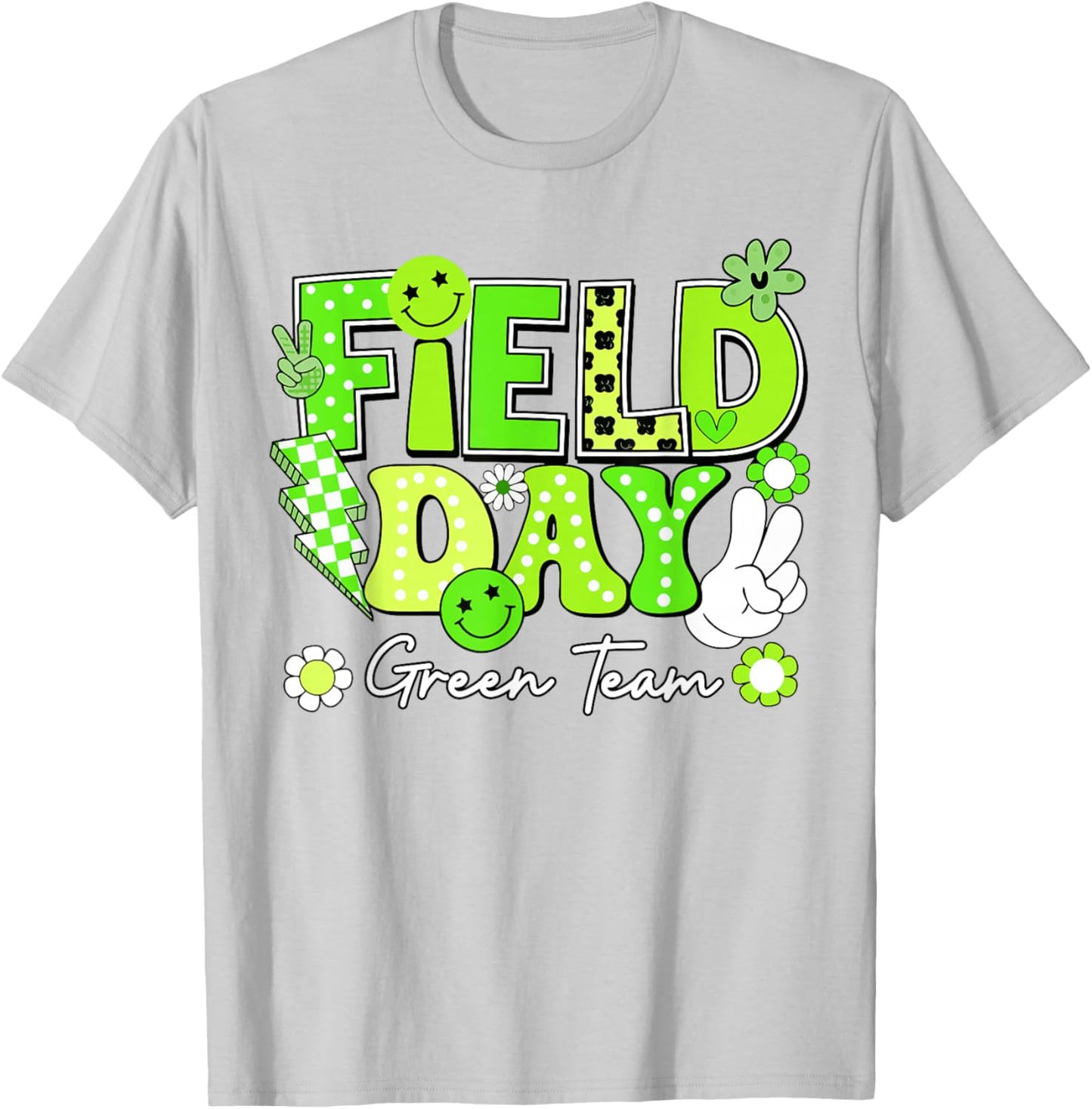 Field Day Green Team Funny for Teacher Kids Field Day Games T-Shirt - T-Shirt | Ash