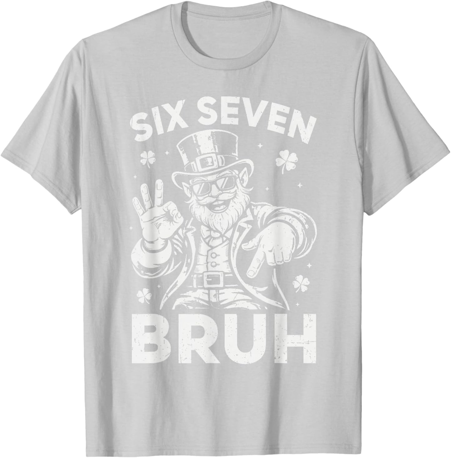 Bruh 67 St. Patrick's Day Leprechaun Six Seven 6 7 Boys Kids T-Shirt - T-Shirt | Ash