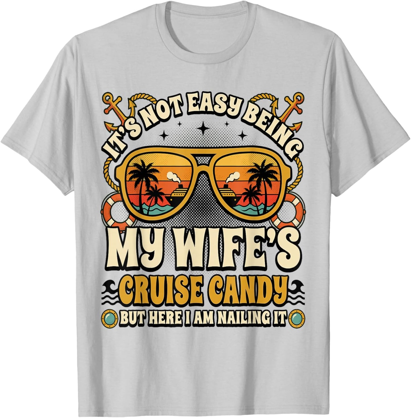 Matching Cruise Couples Candy Husband and Wife T-Shirt - T-Shirt | Ash