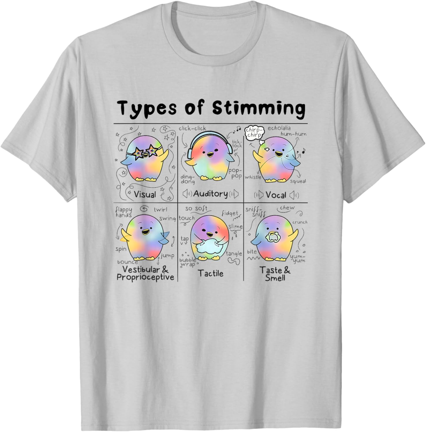 Types of Stimming T-Shirt - T-Shirt | Ash