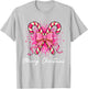 Christmas Pink Bow Croquette Candy Toddler Girls Teens Women T-Shirt - T-Shirt | Ash