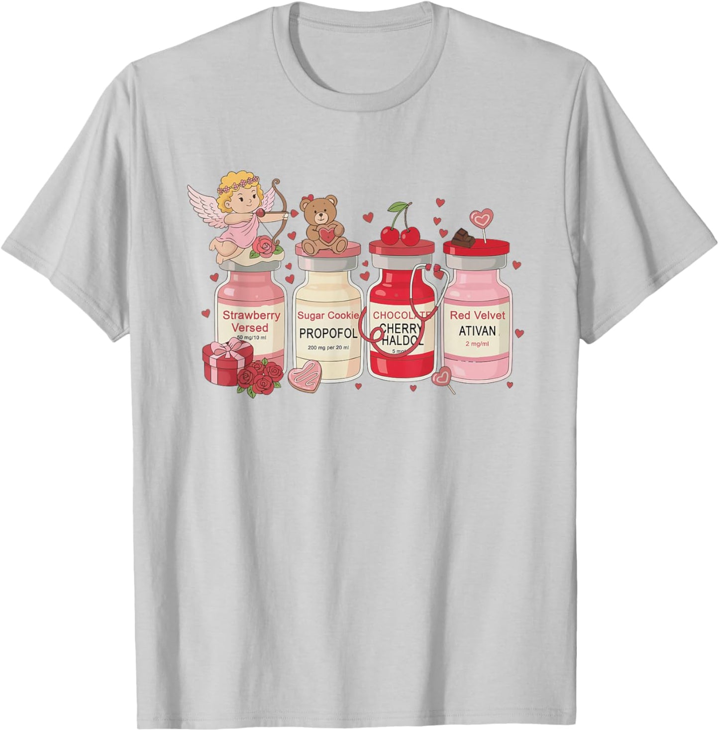 Cupid's Favorite Nurse Valentine Nursing Healthcare Worker T-Shirt - T-Shirt | Ash