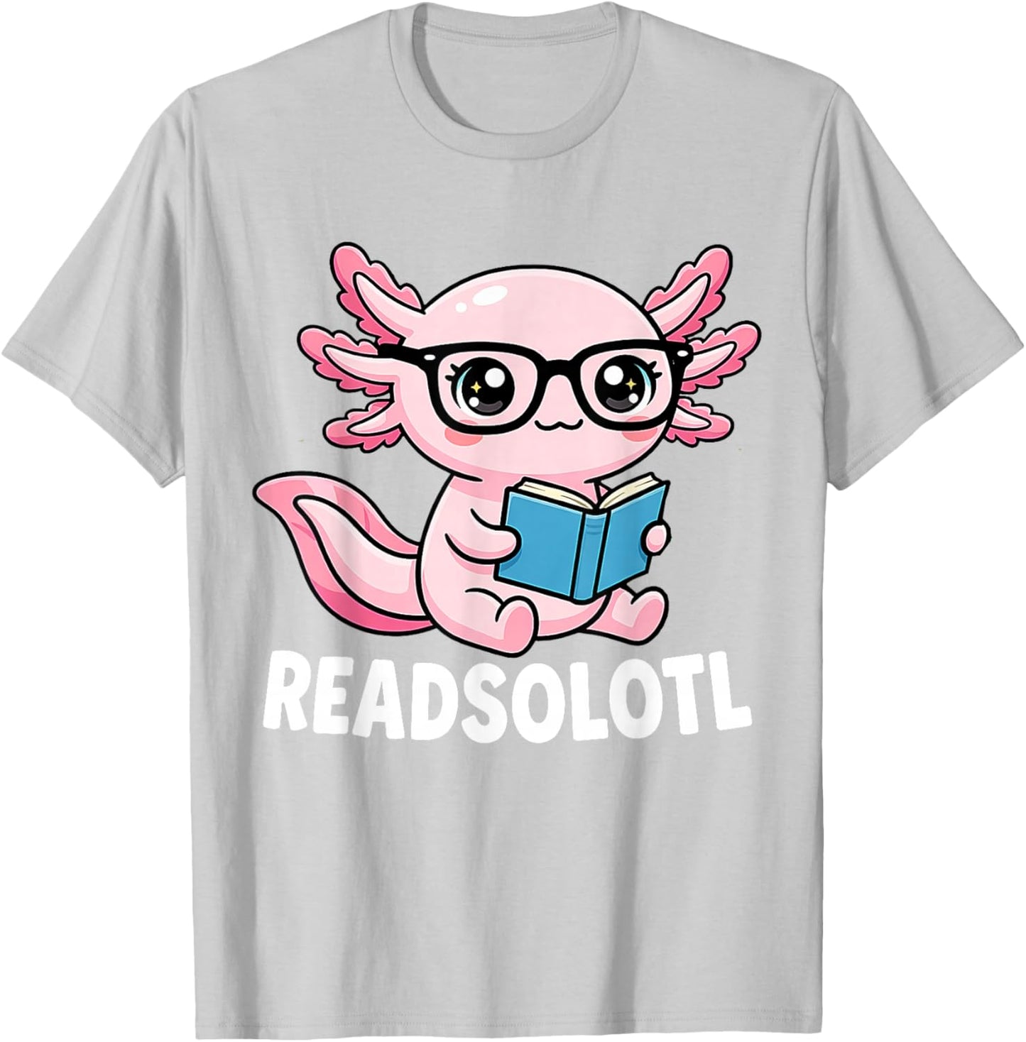 Axolotl Read Books Outfit Cool Reading Kids Book Character T-Shirt - T-Shirt | Ash
