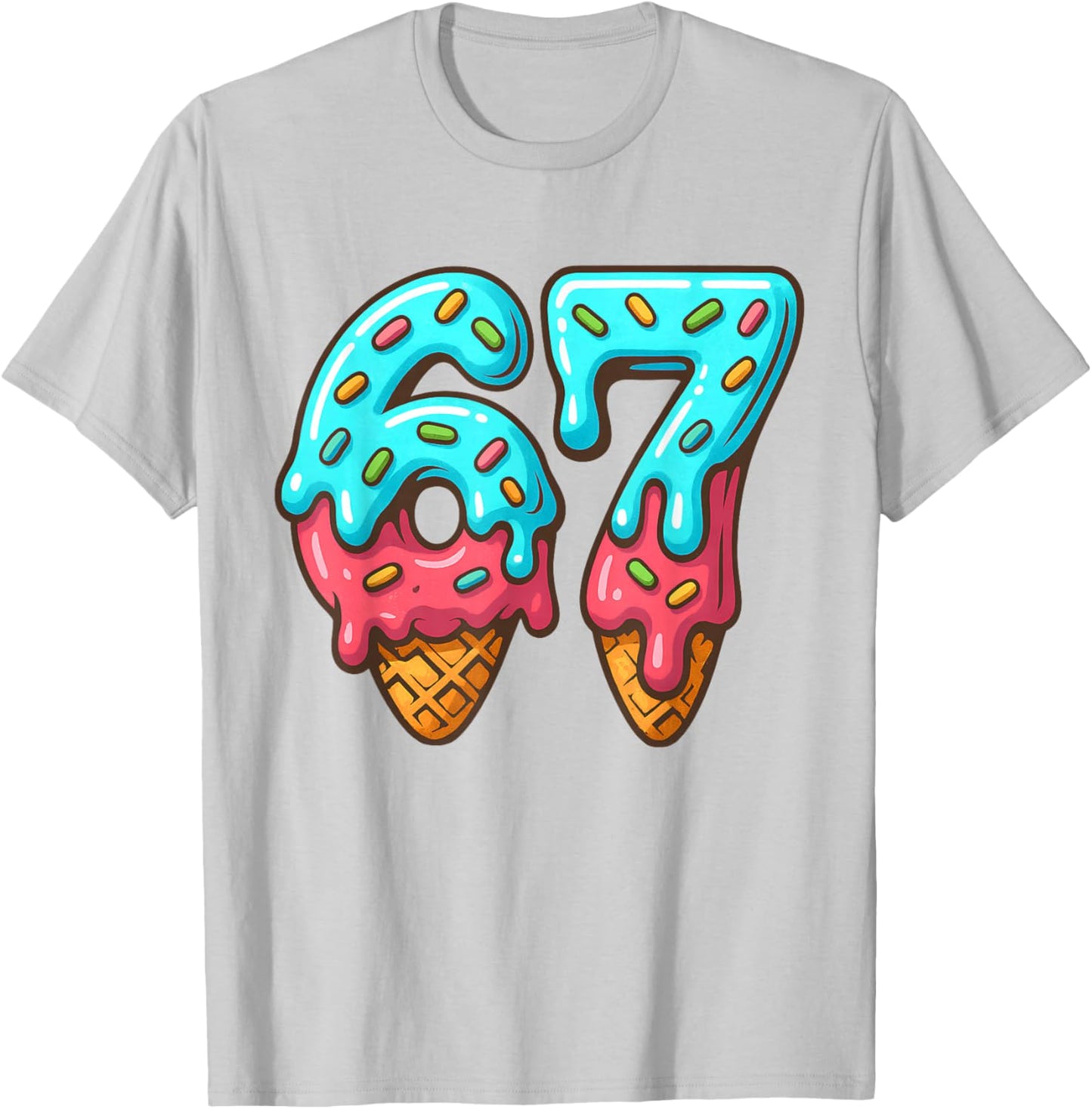 67 Meme Trendy Cream Halloween Funny Six Seven Gen Alpha Z T-Shirt - T-Shirt | Ash