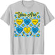 Down Right Perfect Down Syndrome Awareness Heart Candy T-Shirt - T-Shirt | Ash