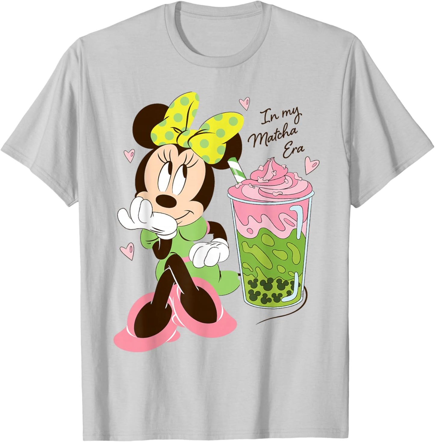 Disney Minnie Mouse Valentine's Day Cute in My Matcha Era T-Shirt - T-Shirt | Ash