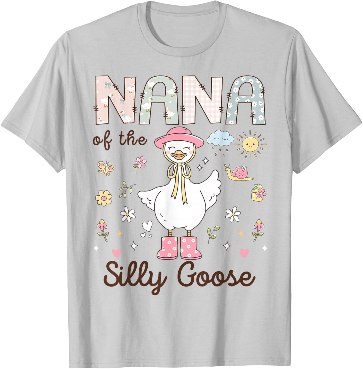 Nana of The Silly Goose First Birthday Girl Family T-Shirt - T-Shirt | Ash