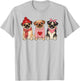 Cute Puggle Valentine Dog T-Shirt - T-Shirt | Ash