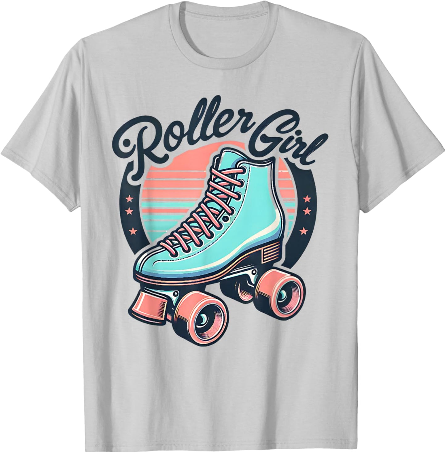 Roller Girl 80s 90s Retro Skates Skating T-Shirt - T-Shirt | Ash
