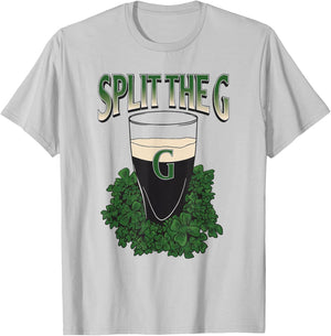 St. Patrick's Day Shamrock Funny Split The G T-Shirt - T-Shirt | Ash