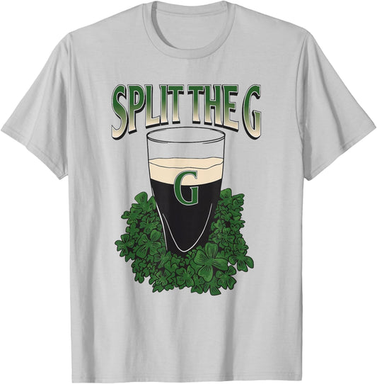 St. Patrick's Day Shamrock Funny Split The G T-Shirt - T-Shirt | Ash