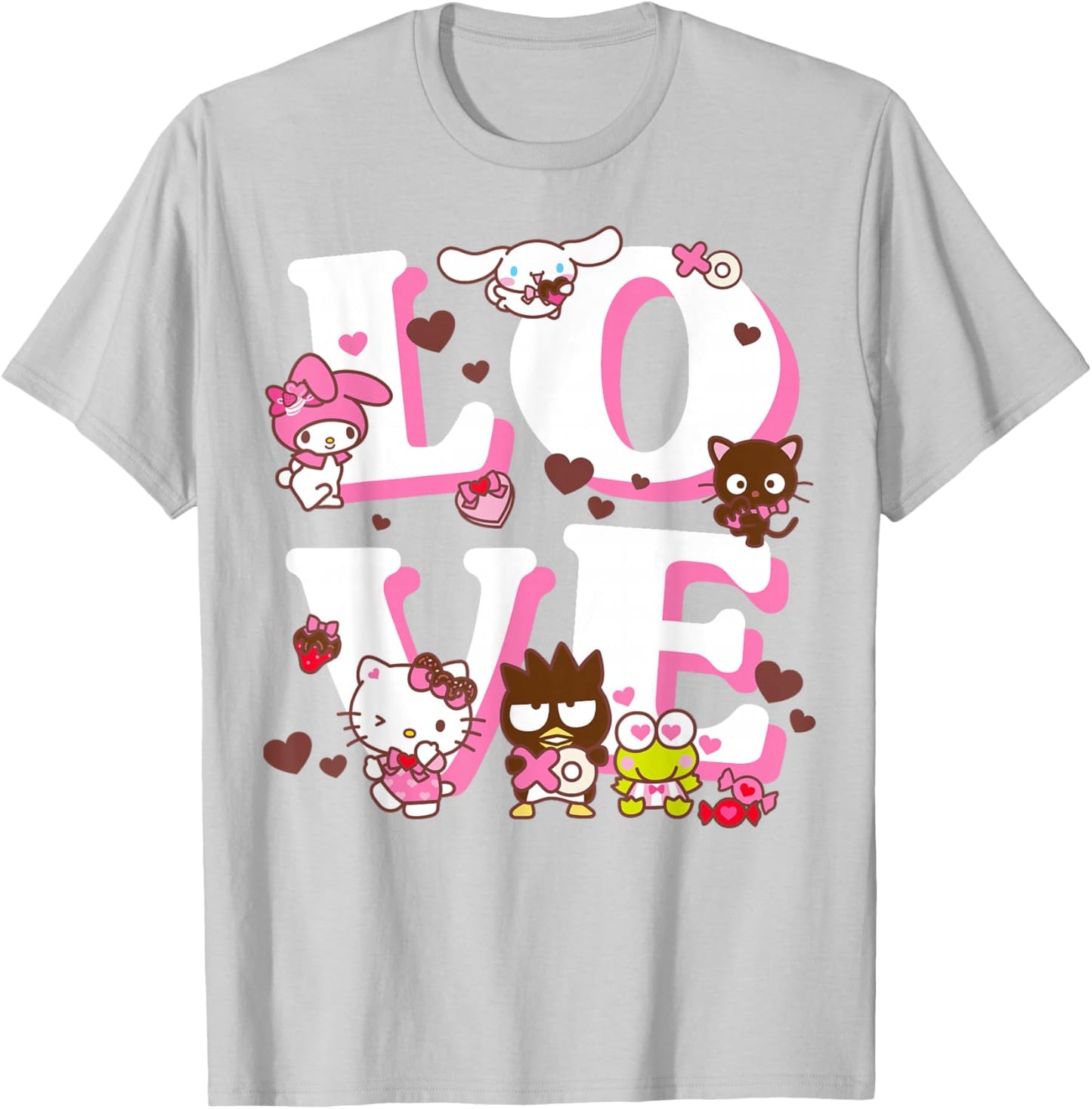 Hello Kitty Valentine's Day Love Cute Sanrio Friends T-Shirt - T-Shirt | Ash