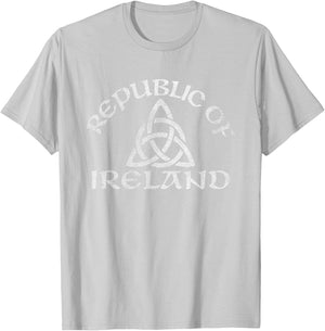 Republic of Ireland Triquetra Knot Distressed T-Shirt - T-Shirt | Ash